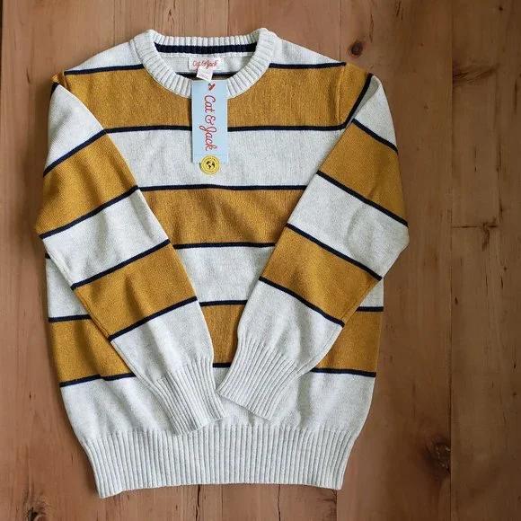 Cat Jack Shirts Tops Boys Goldcream Striped Sweater Poshmark